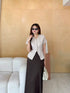 Elegant Women Button Down Blouse With Skirt Sets